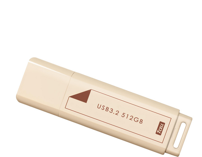 TCELL 冠元科技 USB3.2 Gen1 文具風隨身碟 高速傳輸100MB/S 奶茶色系 輕巧便於攜帶, 512GB, 1個