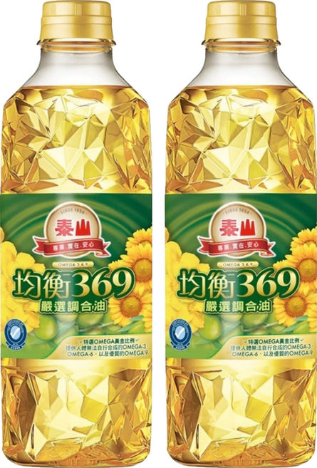 TAISUN 泰山 均衡369 健康調合油, 1L, 2瓶