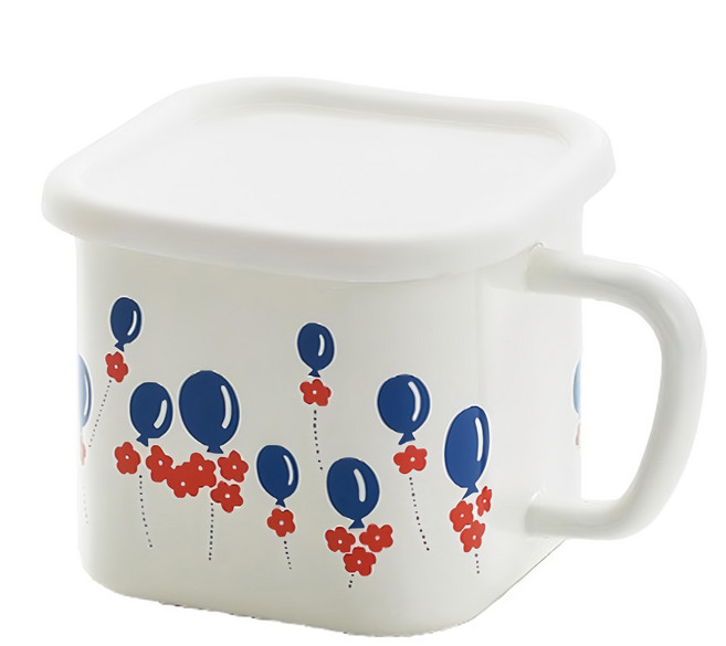 ADERIA RETRO 昭和復古琺瑯方形鍋, 12cm, 氣球, 1個