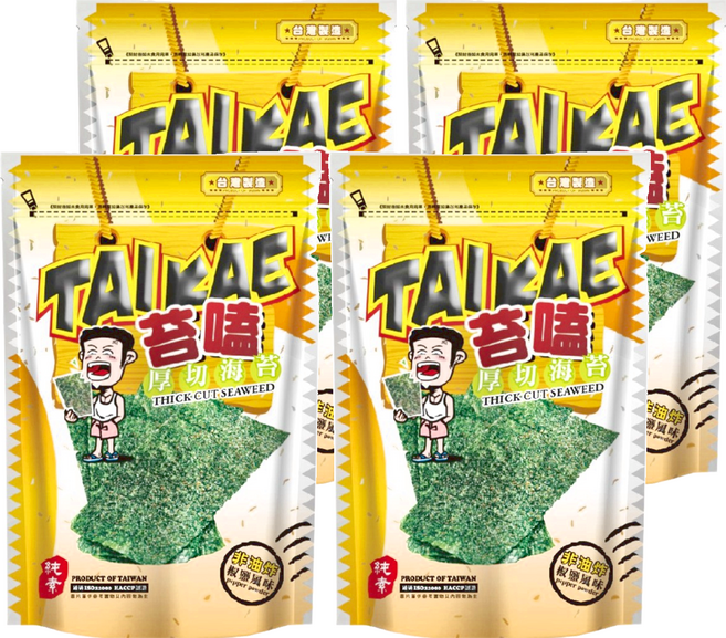 苔嗑 厚切海苔 椒鹽風味, 45g, 4包