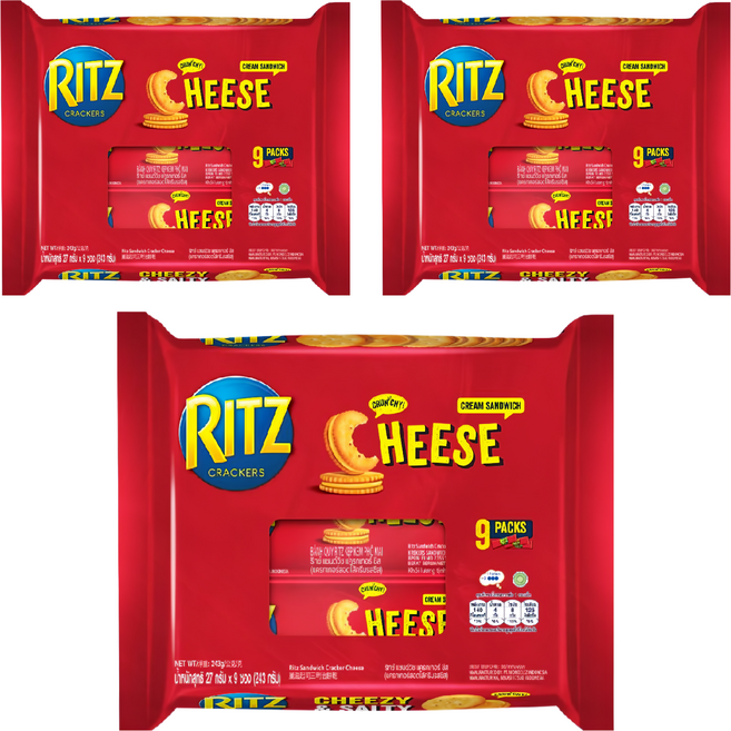 RITZ 麗滋 三明治餅乾 隨手包 起司 9包, 243g, 3袋