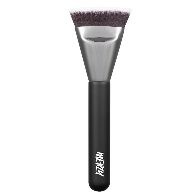 MERZY 粉底刷 黑色 極細纖維刷毛 扁平刷頭, 1支