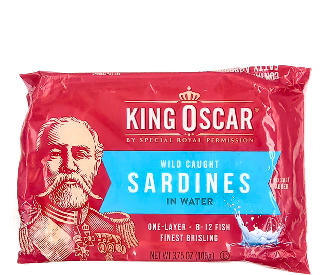 KING OSCAR 迷你沙丁魚 無鹽, 106g, 1個