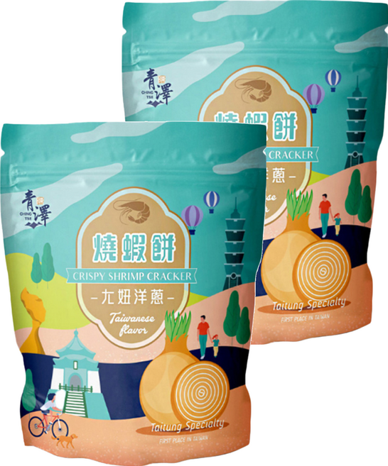 青澤 燒蝦餅 ㄤ妞洋蔥, 100g, 2包
