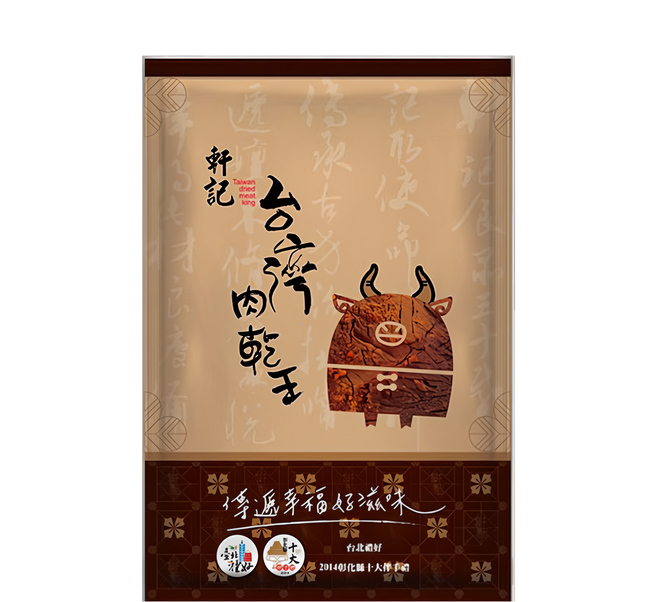 軒記台灣肉乾王 川辣牛肉乾, 130g, 1包