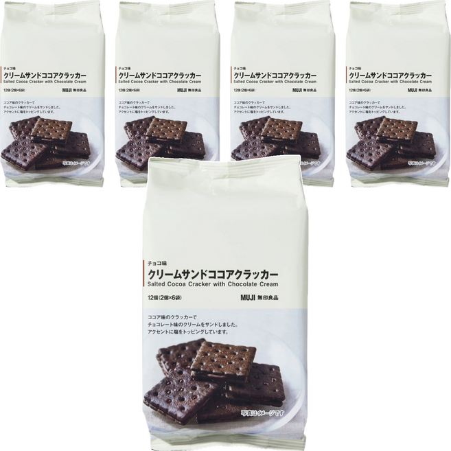 MUJI 無印良品 可可風味夾心餅乾 6包, 114g, 5袋