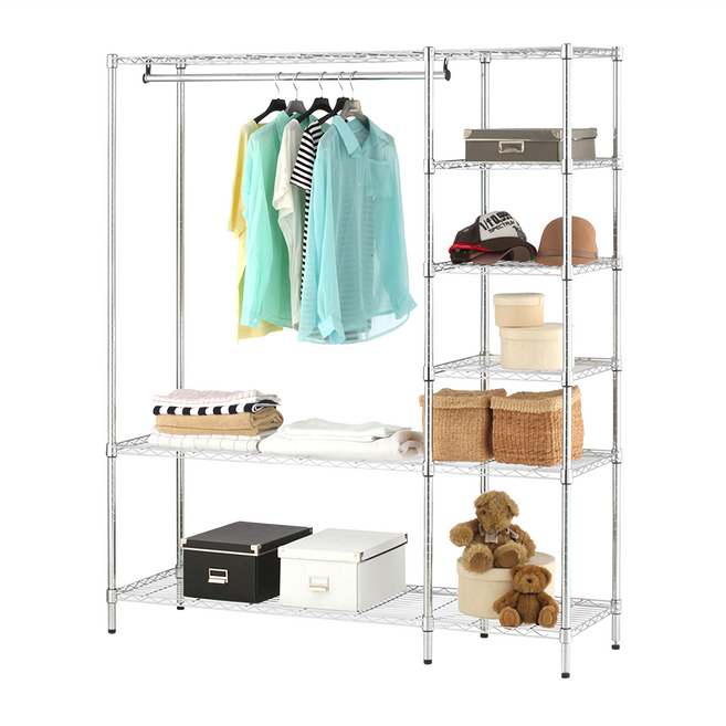 KIWISH 六層衣櫥架 無布套, 銀色