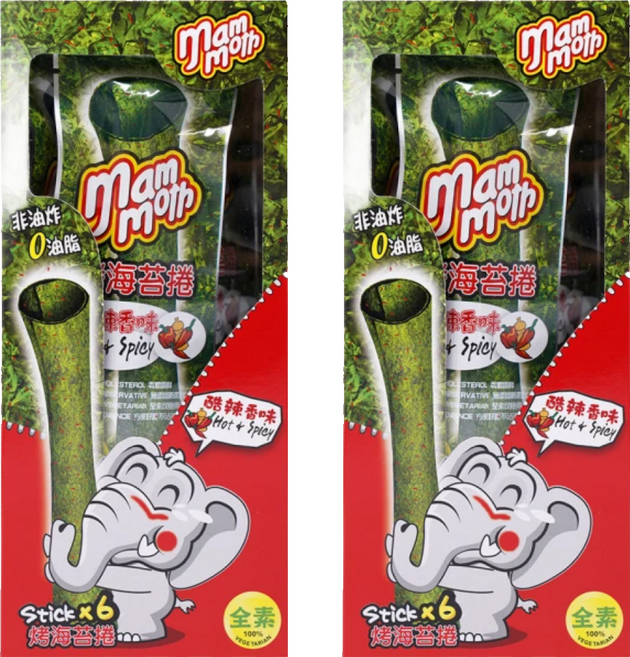 mam moth 泰式烤海苔捲 酷辣香味 6入, 15g, 2盒