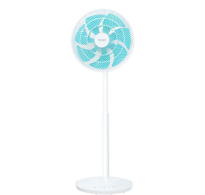 THOMSON 湯姆盛 7+7雙結構扇葉 落地扇 電風扇 白色 藍牙 3D擺頭 遙控 DC馬達 14吋