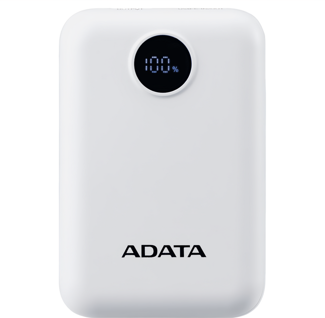 ADATA 威剛 C100 Digital 行動電源 10000mAh, 白色, PC10022-12WH