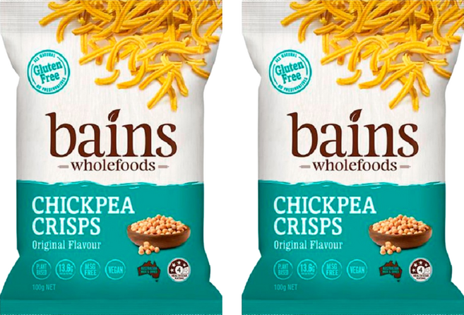 bains wholefoods 鷹嘴豆零食點心麵 原味, 100g, 2包
