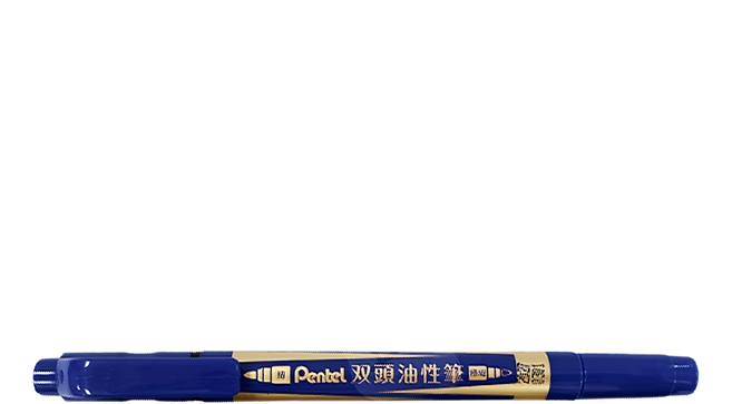 Pentel 飛龍文具 雙頭油性筆, 藍色, 12支