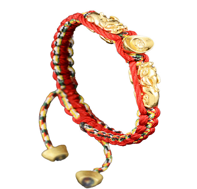 財神小舖 雙搶貔貅發財五色線