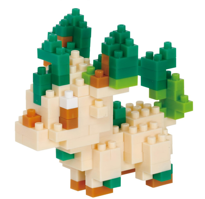 nanoblock 河田積木 迷你積木 NBPM-071, 葉伊布 綠色 + 米白色, 1個