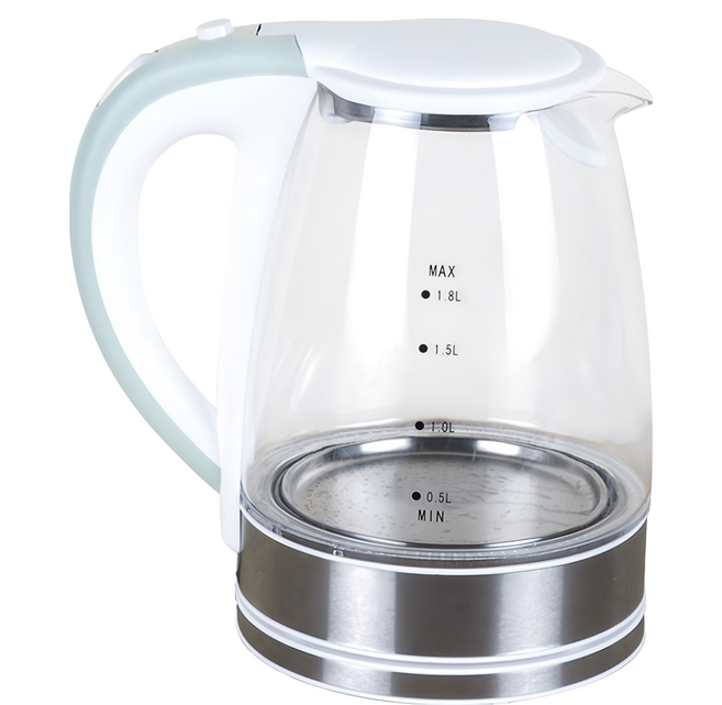 尚朋堂 1.8L 玻璃快煮壺 KT-18WG 1200W高功率 快速加熱/沸騰功能 耐熱玻璃材質 沸騰後自動斷電 360度分離式底座設計