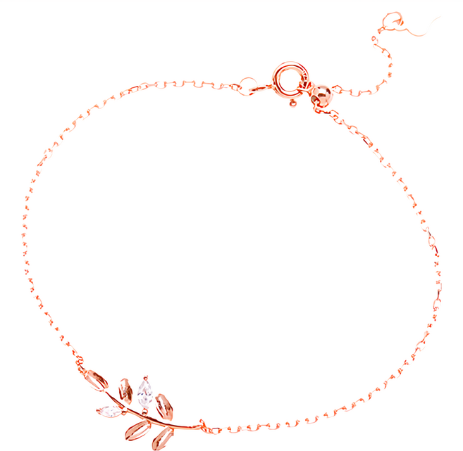 RADIANT STAR 璀璨之星 925純銀 落葉知秋金枝玉葉可調式腕圍手錬 SL524