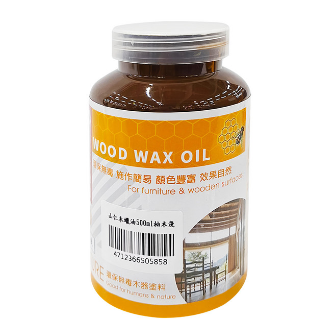 山仁木蠟油 柚木淺 500ml DIY木器塗料 家具護木油, 1罐