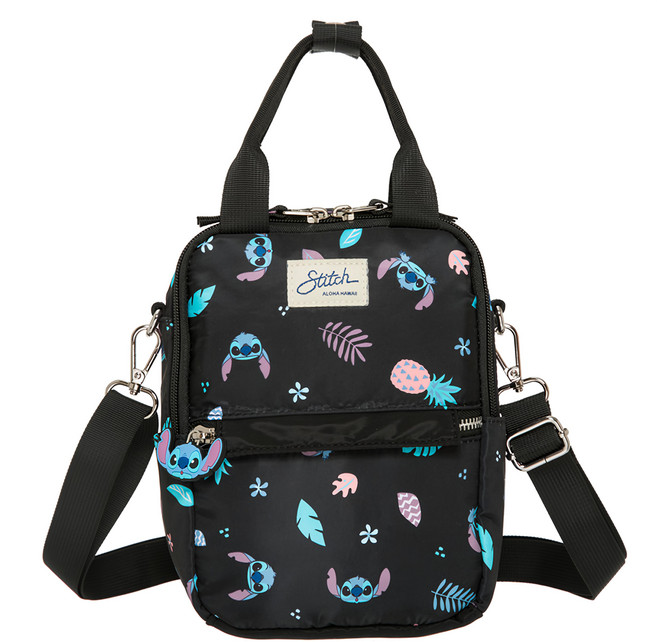 Stitch 史迪奇 兩用後背包 聚酯纖維, 黑色