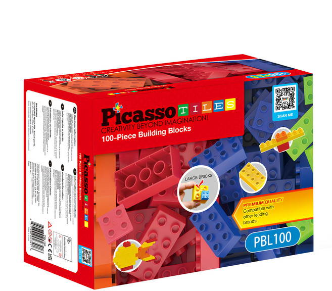 PicassoTILES 畢卡索 早教創意積木-100pcs, 1入