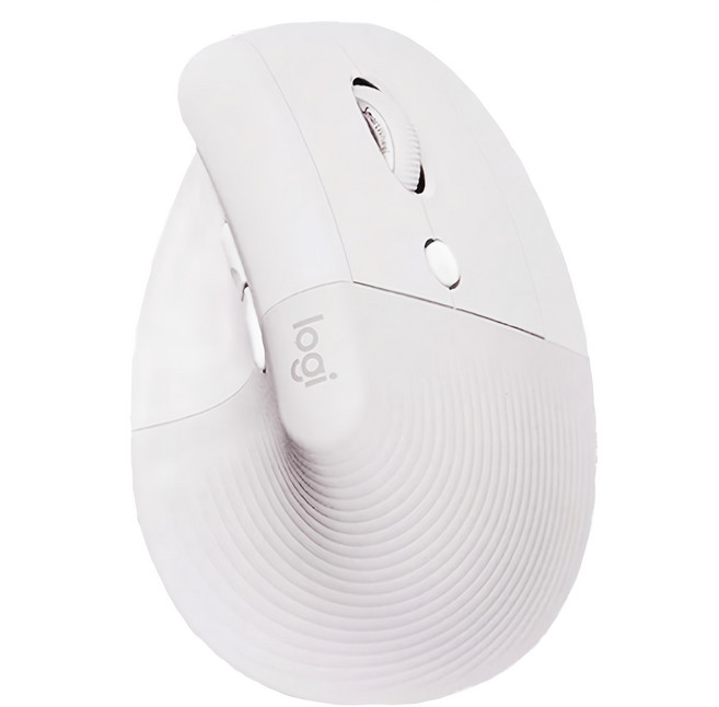 logitech 羅技 LIFT 人體工學垂直無線滑鼠, MR0094, 珍珠白