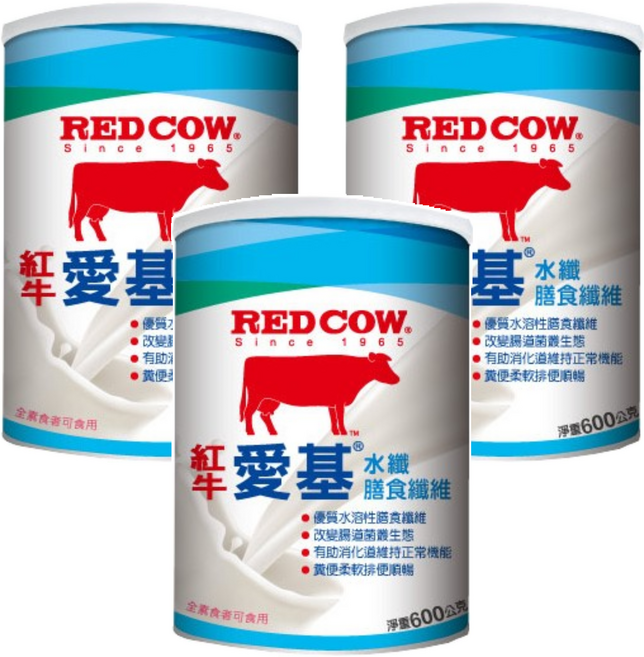 RED COW 紅牛 水纖膳食纖維, 600g, 3罐