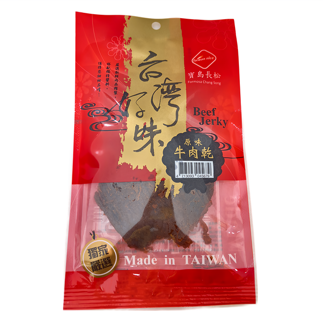 長松食品 牛肉乾 原味, 70g, 1包