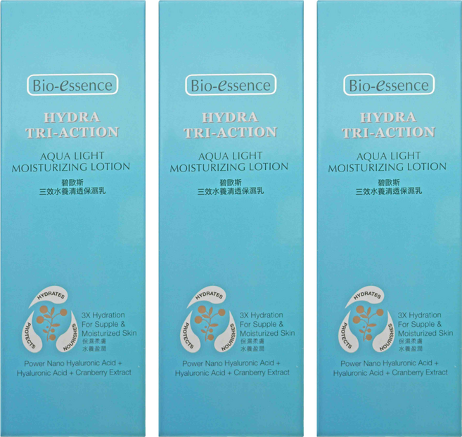 Bio essence 碧歐斯 植萃三效水養清透保濕乳, 100ml, 3瓶
