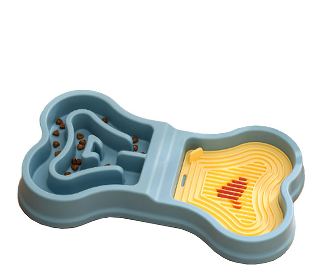 上手家居 寵物慢食碗 寵物碗/慢食碗 貓/舔食墊/貓咪慢食碗/狗狗慢食碗, 藍色, 1個