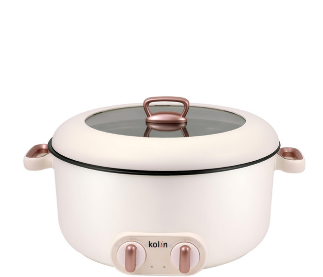 Kolin 歌林 雙溫控日式鴛鴦電火鍋 384 x 328 x 206mm 米色, KHL-UD501E