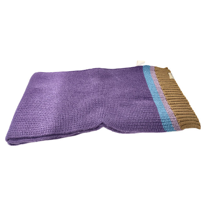 KOCOTREE 石墨烯親子條紋圍巾 成人款 - 藤夢紫 - 115g 材質:100%聚酯纖維