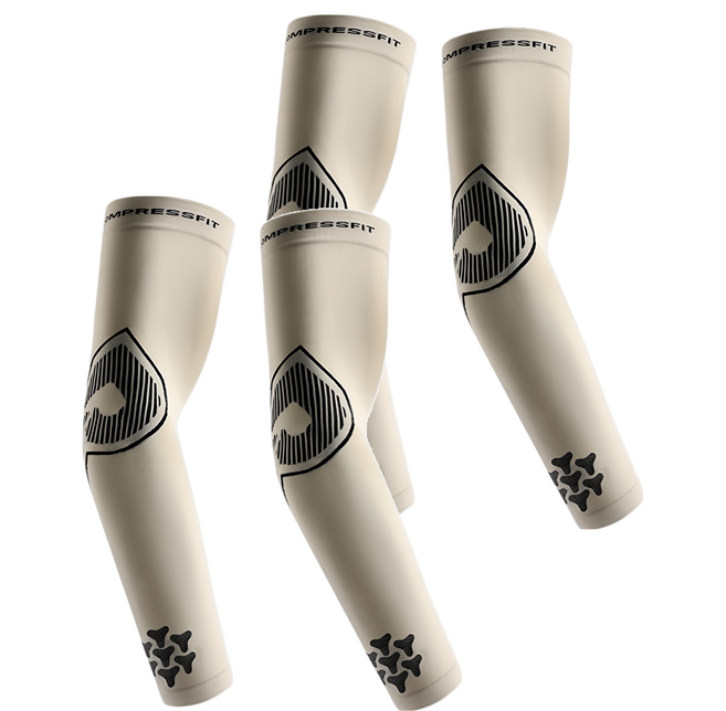 PORA BELLA 男女款運動防曬冰絲涼感高彈吸濕速乾袖套 UVS014, 2組, 棕色