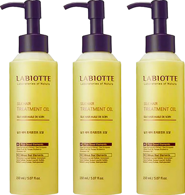 LABIOTTE 絲滑護髮油 深層滋潤修護 改善分岔毛躁, 150ml, 3件
