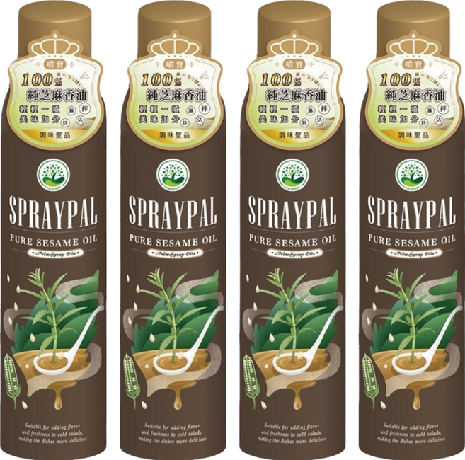 SPRAYPAL 噴寶 純芝麻香油 噴霧式, 120ml, 4瓶