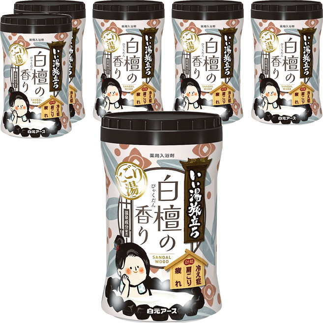 Hakugen Earth 白元 溫泉入浴劑 白檀香, 600g, 6罐