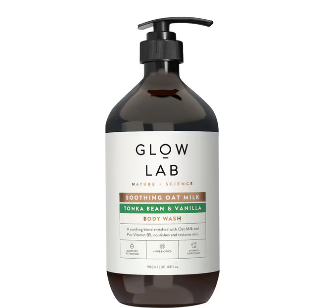 GLOW LAB Body Wash Soothing Oat Milk Tonka 沐浴露 零陵豆 + 香草, 900ml, 1件