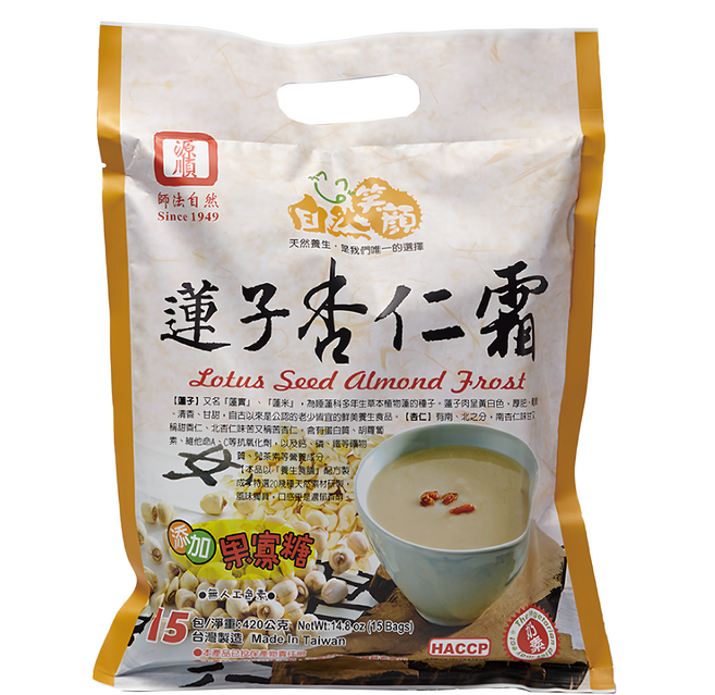 源順食品 自然笑顏 蓮子杏仁霜, 420g, 1袋