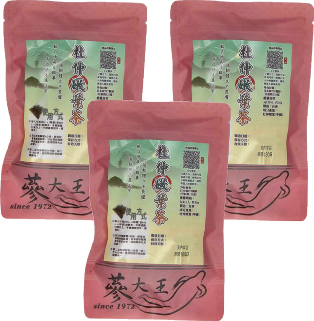 篸大王 拉絲杜仲嫩葉茶包, 3g, 10包, 3袋