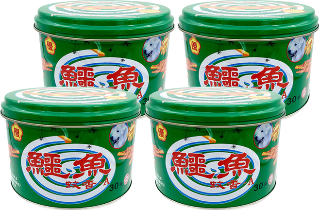 鱷魚 鐵罐蚊香, 375g, 4罐