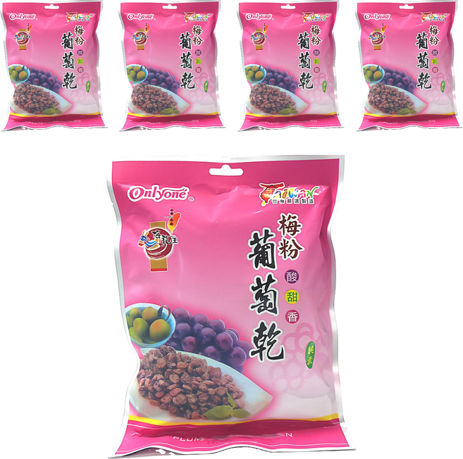 Onlyone 海龍王 梅粉葡萄乾, 150g, 5包