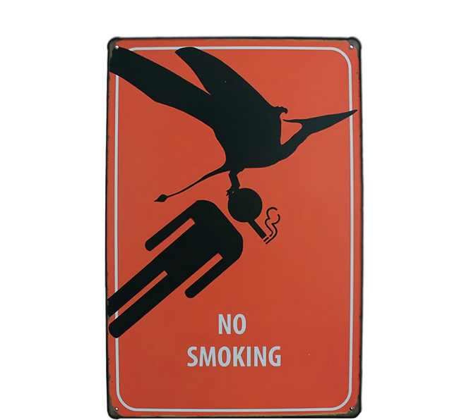 OPUS LOFT 純真年代 仿舊鐵皮畫 創意擺飾 無痕壁貼 TP-1052, no smoking