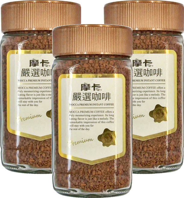 MOCCA 摩卡 嚴選咖啡, 顆粒狀, 156g, 3罐
