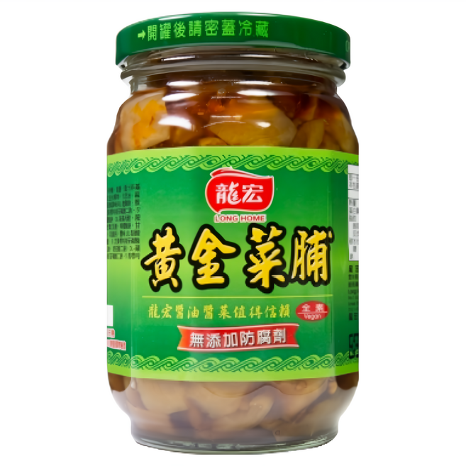 龍宏 黃金菜脯 無添加防腐劑, 370g, 1罐