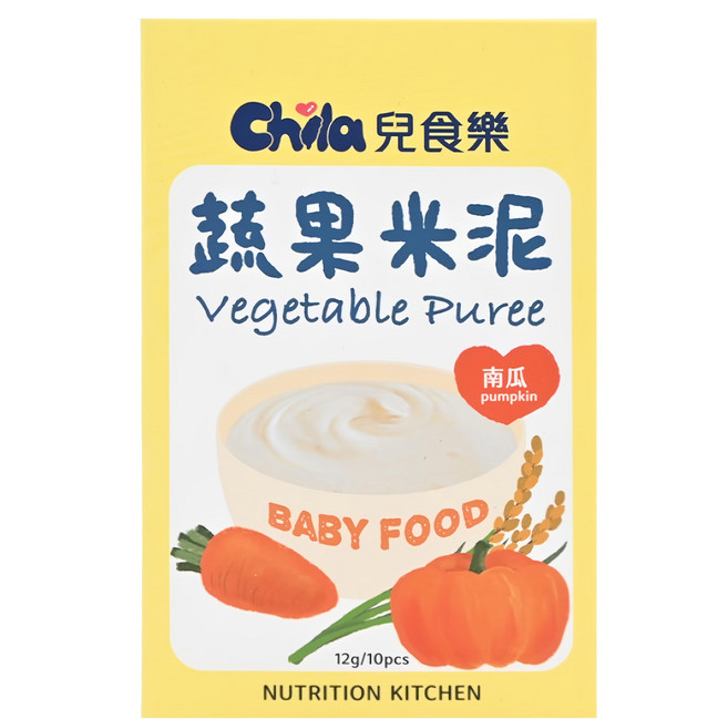 Chila 兒食樂 蔬果米泥 4個月以上, 南瓜, 120g, 1盒