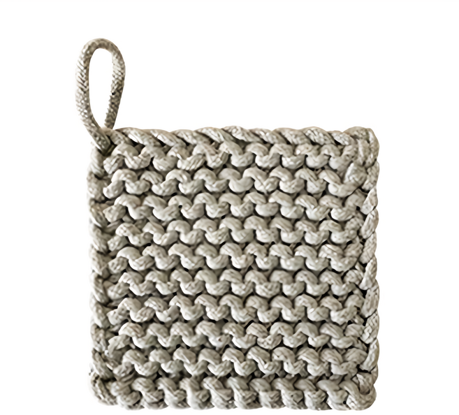 Warm House Decor 暖和家居 加厚編織小杯墊 W0150 2個, 淺灰色, 1組