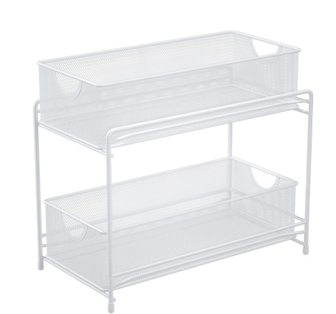 comet 雙層抽屜式收納架, 白色, 1個