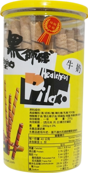 Healthful 黑師傅 捲心酥 牛奶, 200g, 2罐