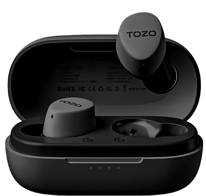 TOZO 專立體調音AI輔助真無線藍牙耳機, Agile Dots, 黑色