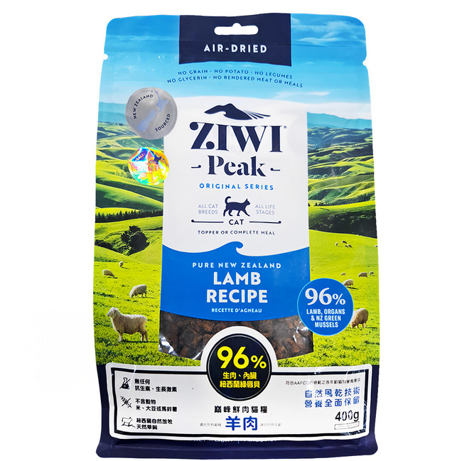 ZIWI Peak 滋益巔峰 經典系列 全齡貓貓糧, 羊肉, 400g, 1袋