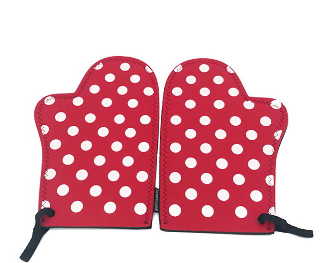 bargogo 巴果果 隔熱短手套, 1雙, 紅色白點