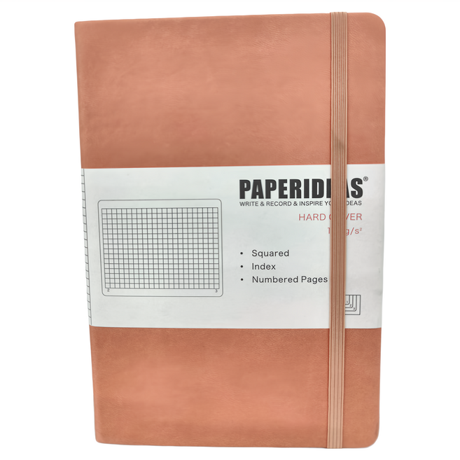 PAPERIDEAS 硬皮 188頁 A5方格, 裸粉, 1本